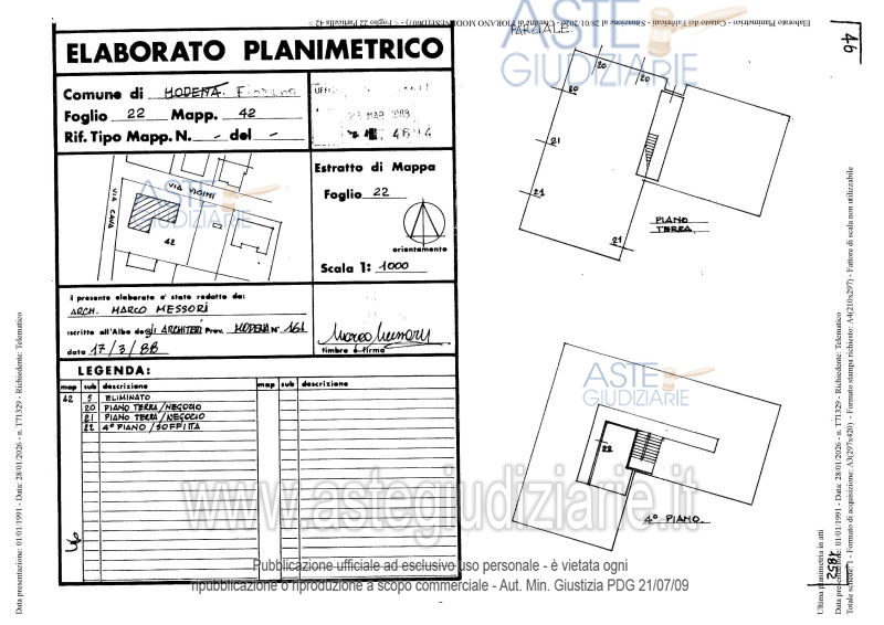 Planimetria del bene
