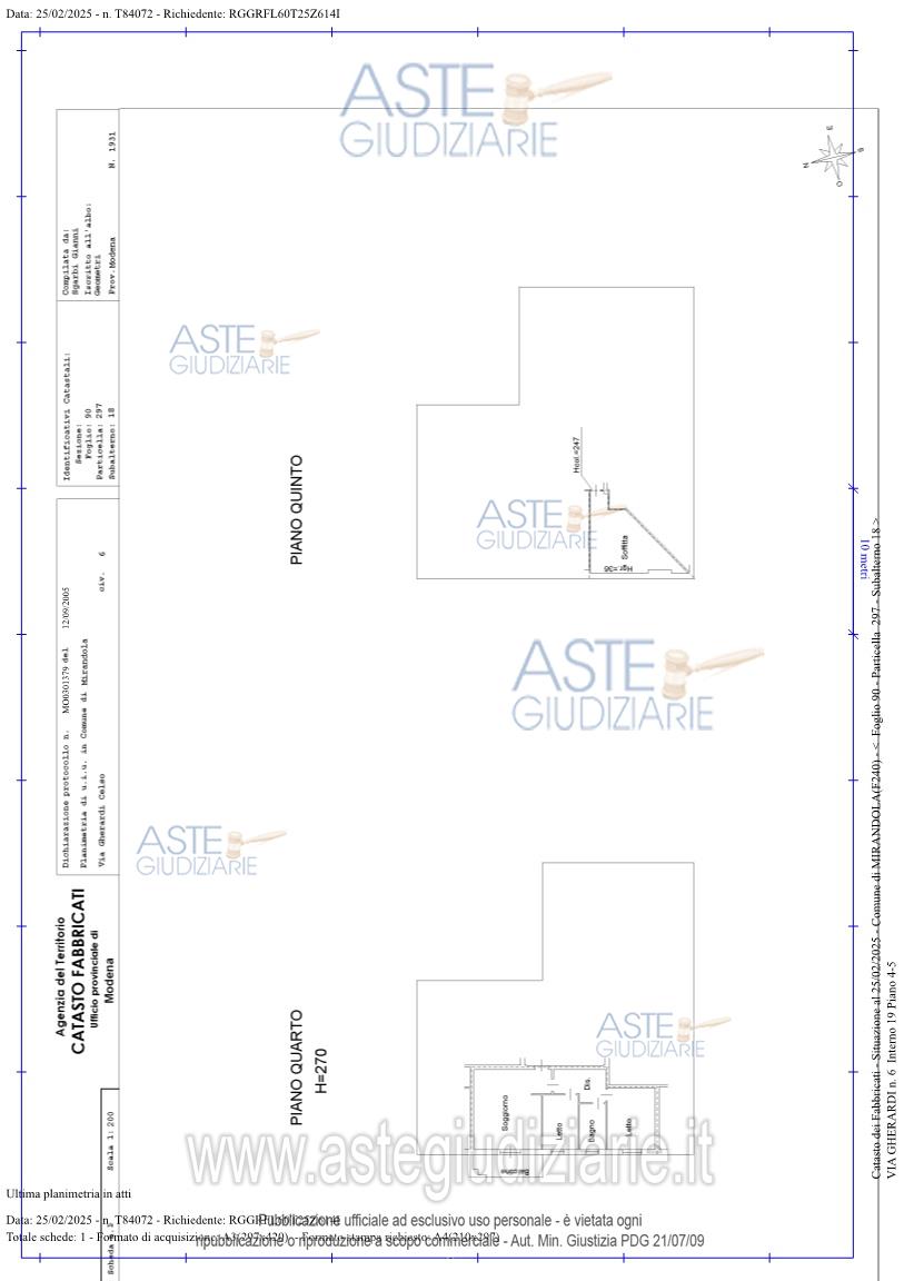 Planimetria del bene