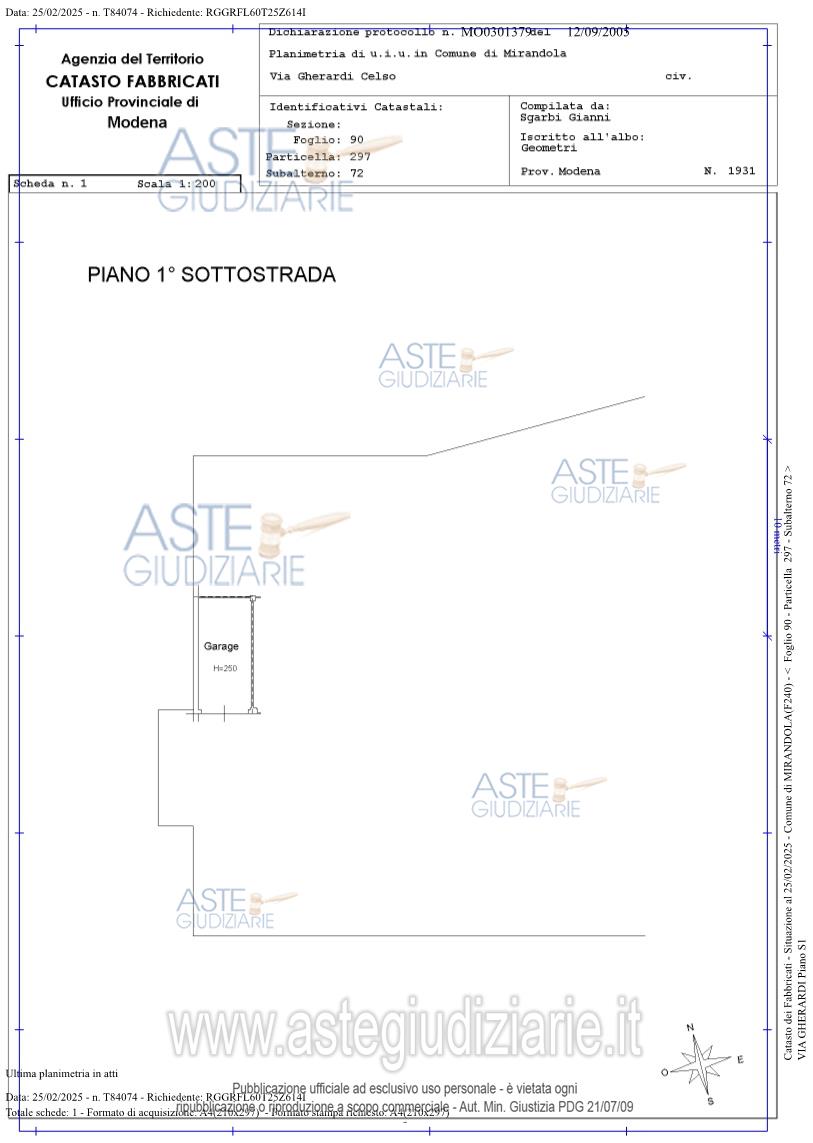 Planimetria del bene
