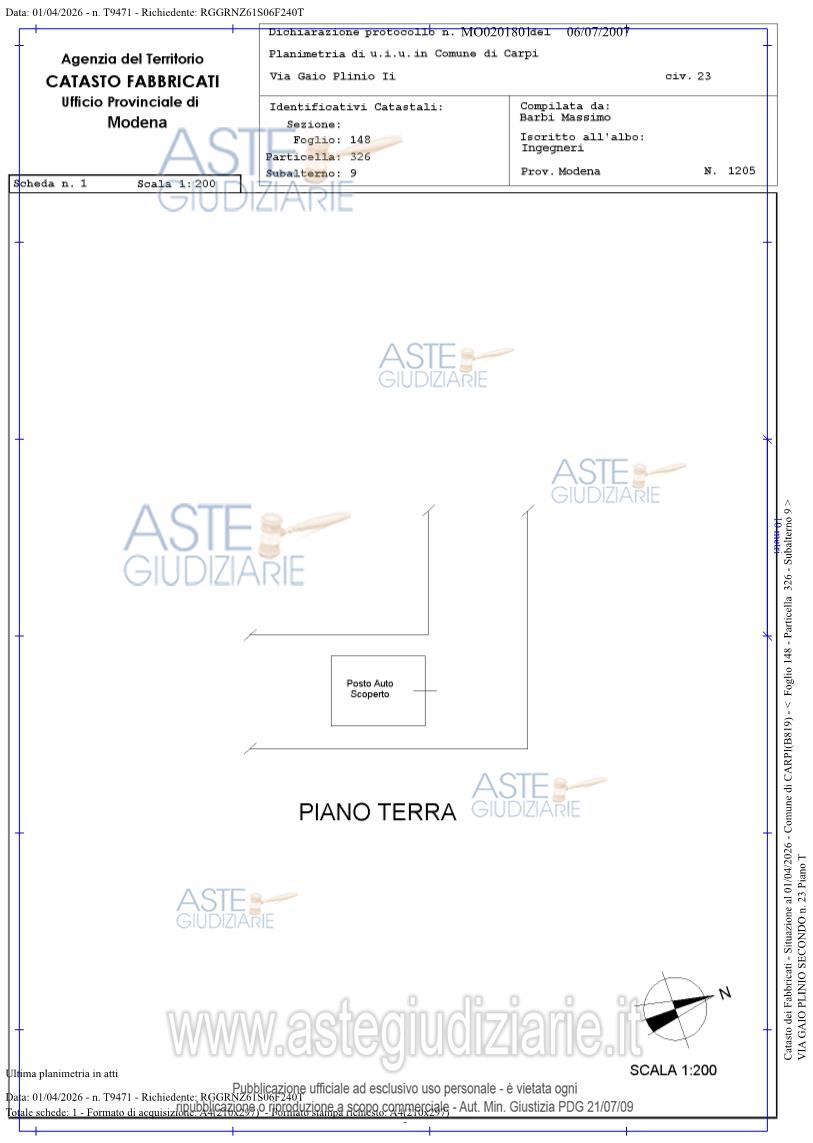 Planimetria del bene