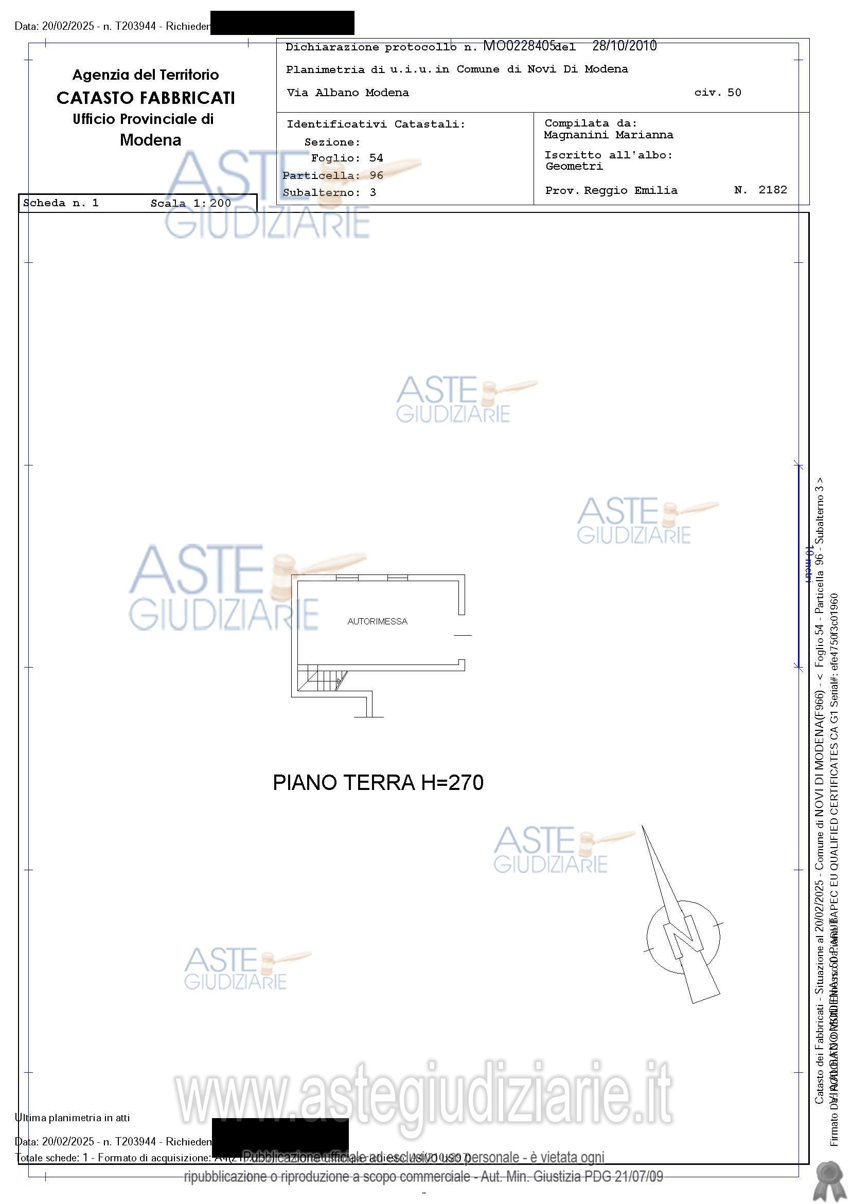 Planimetria del bene