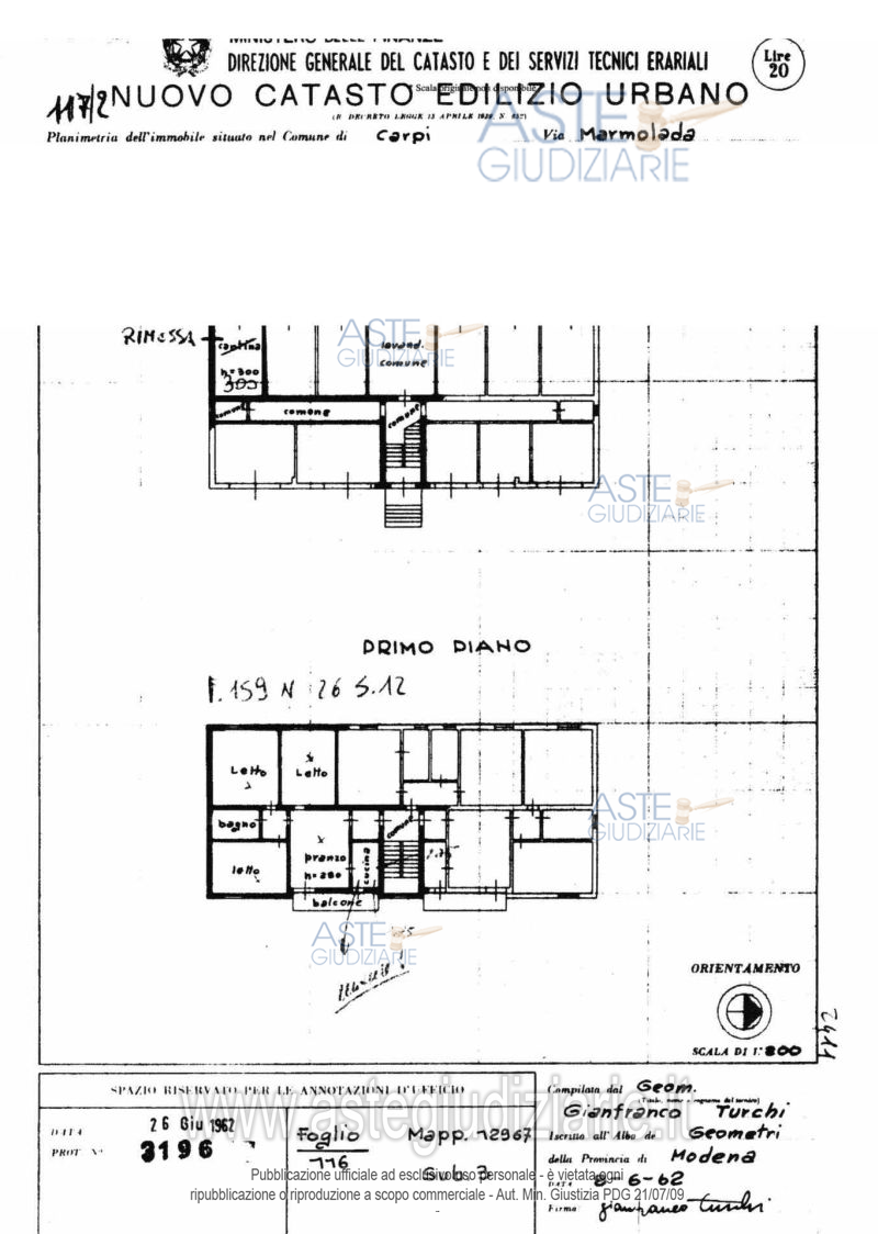 Planimetria del bene