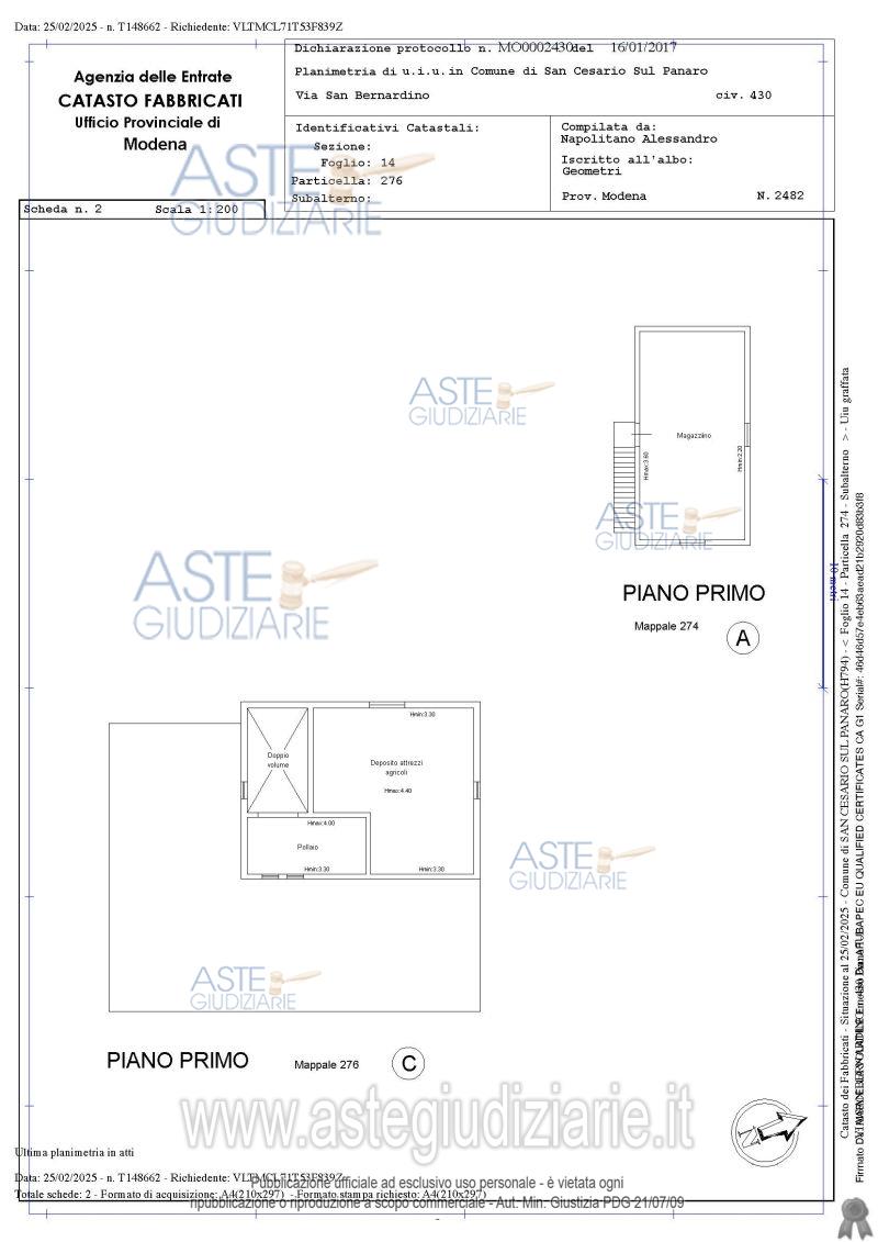 Planimetria del bene