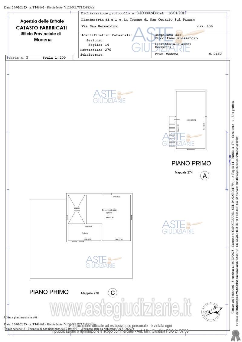 Planimetria del bene