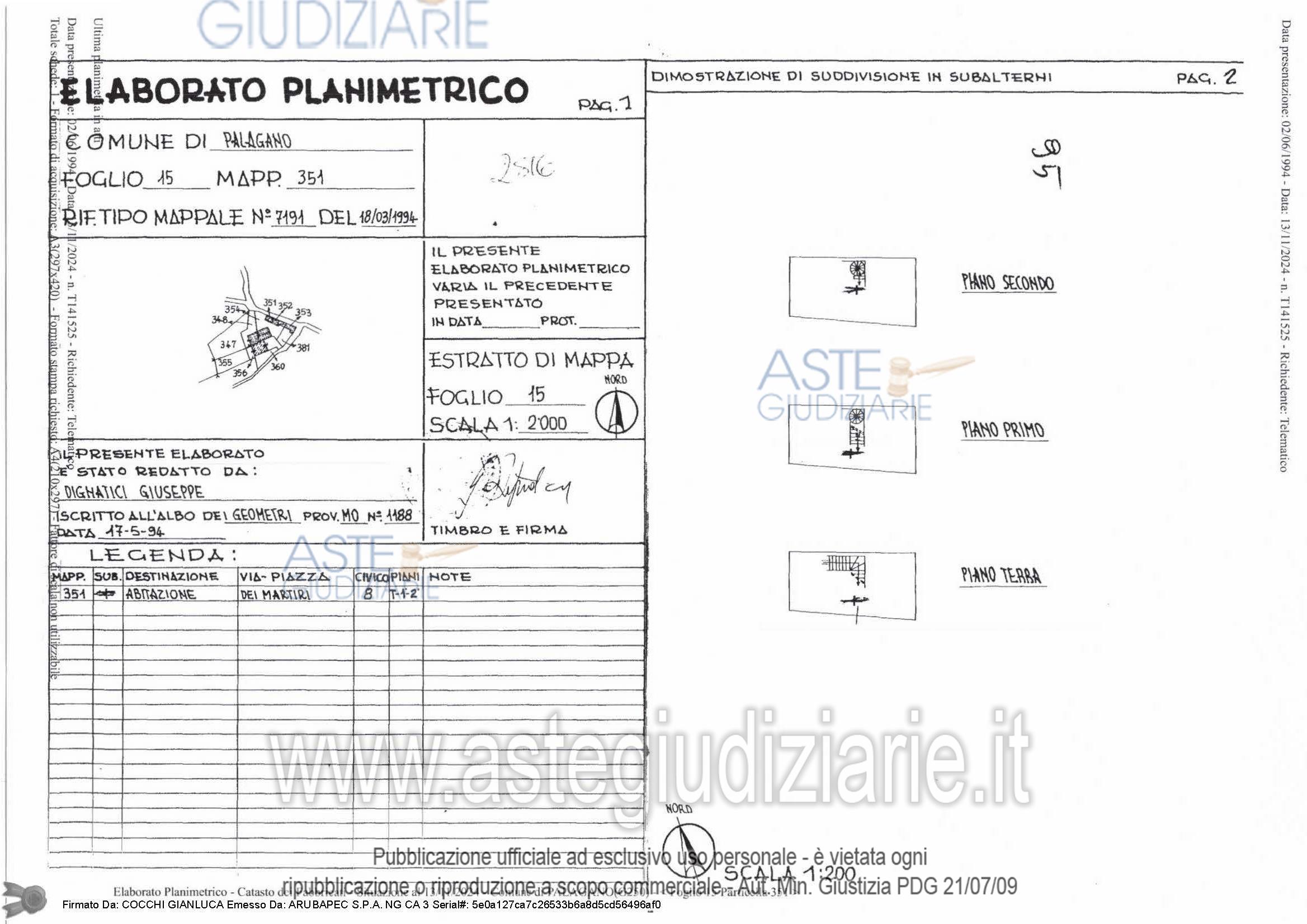 Planimetria del bene