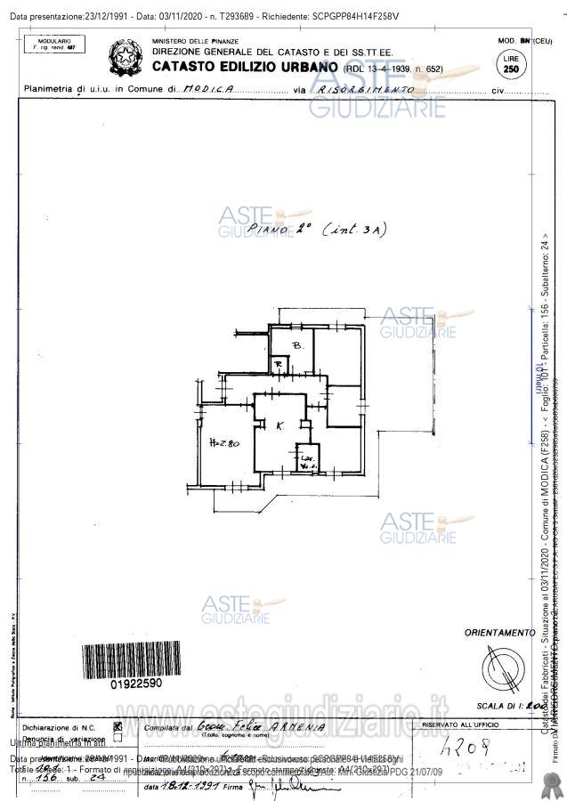 Planimetria del bene