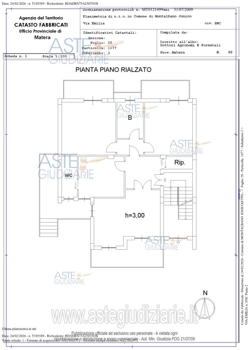 Planimetria del bene