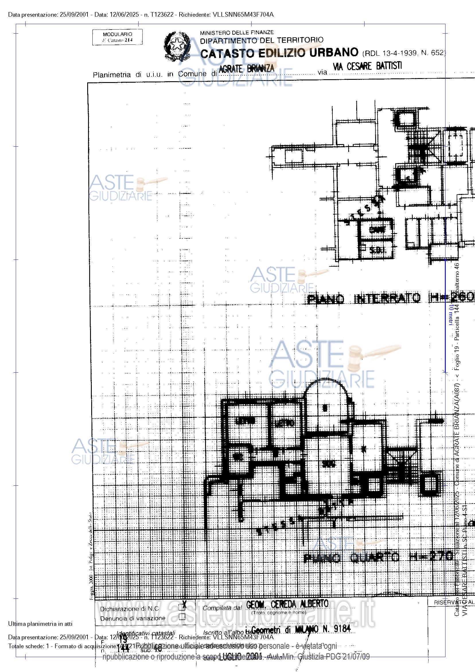 Planimetria del bene