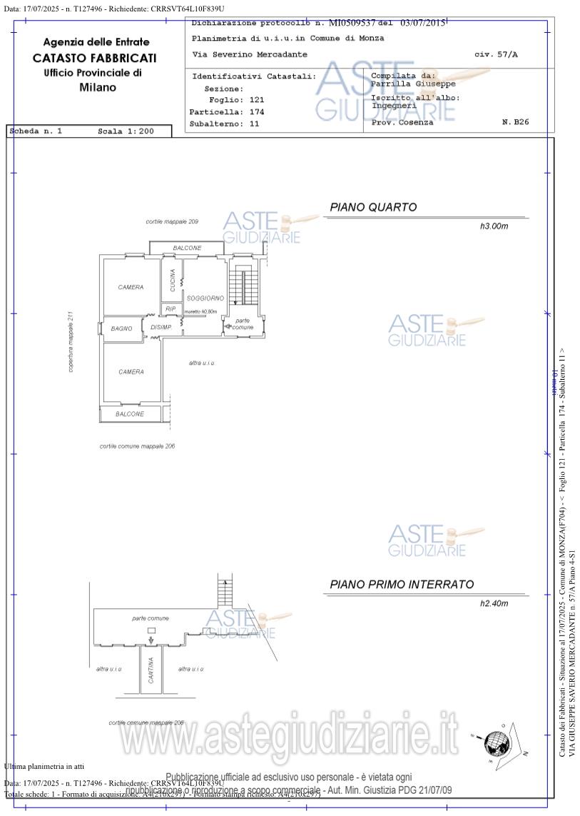 Planimetria del bene