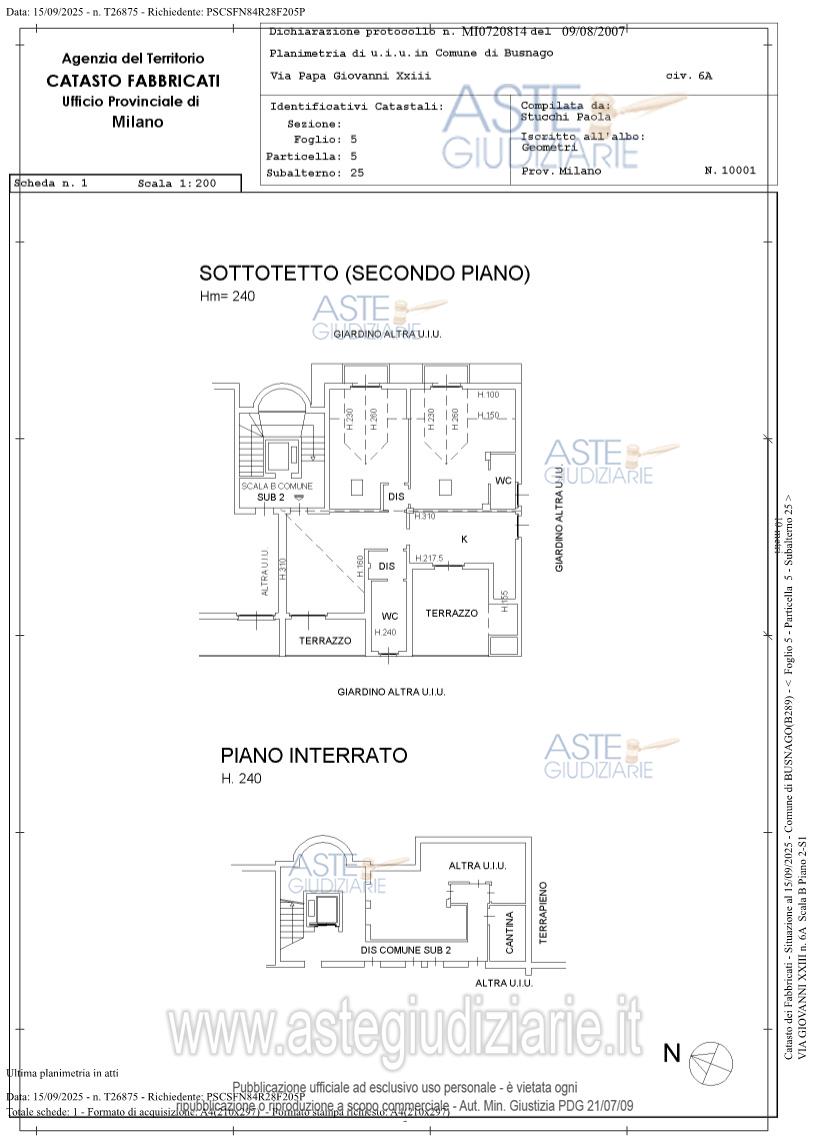 Planimetria del bene