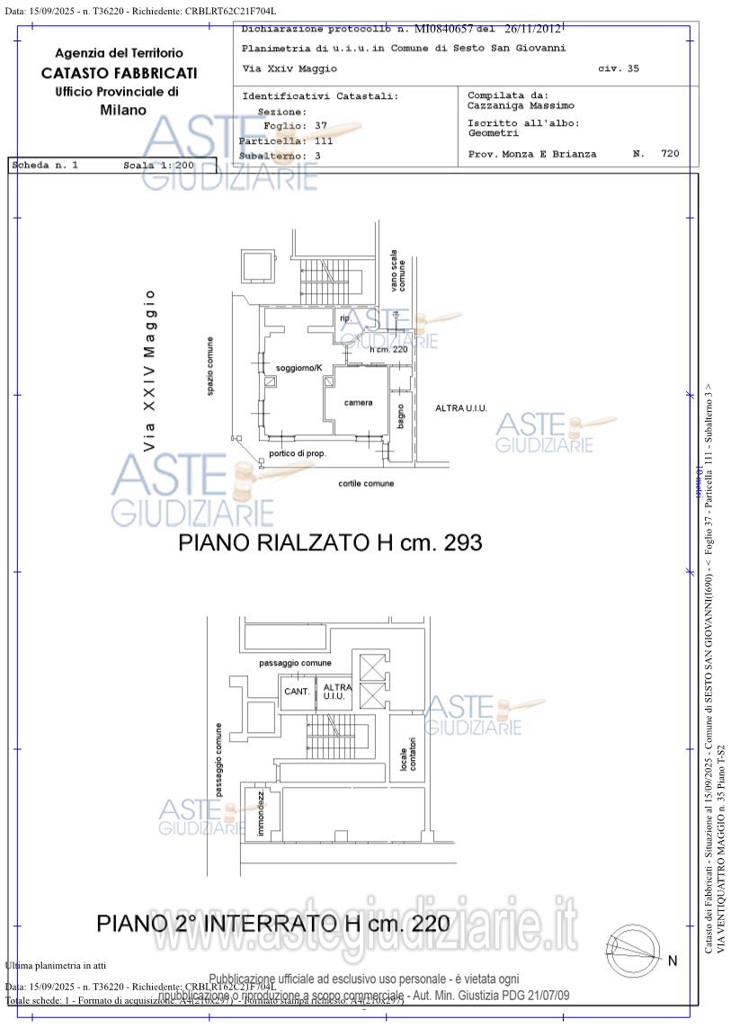 Planimetria del bene