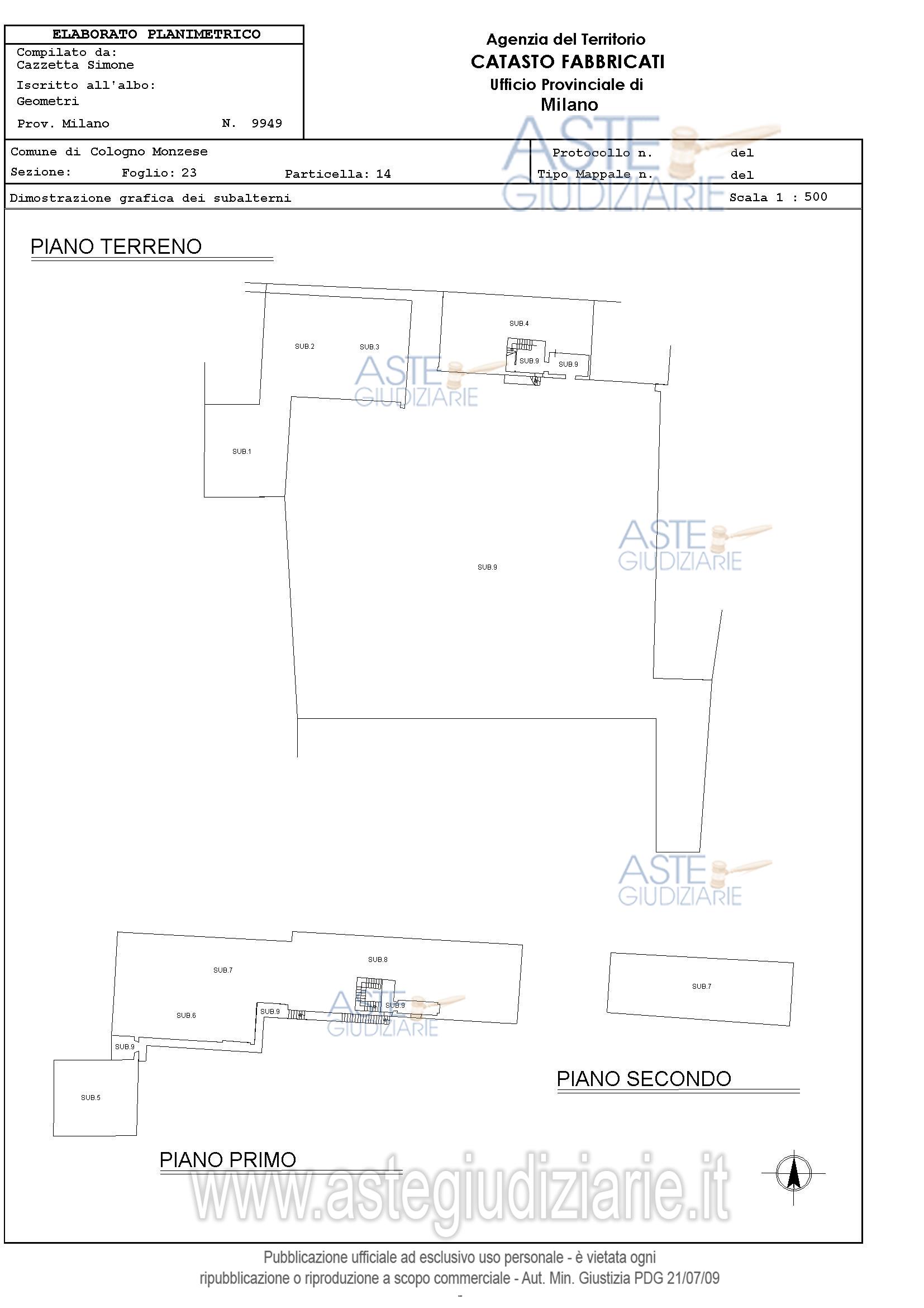 Planimetria del bene