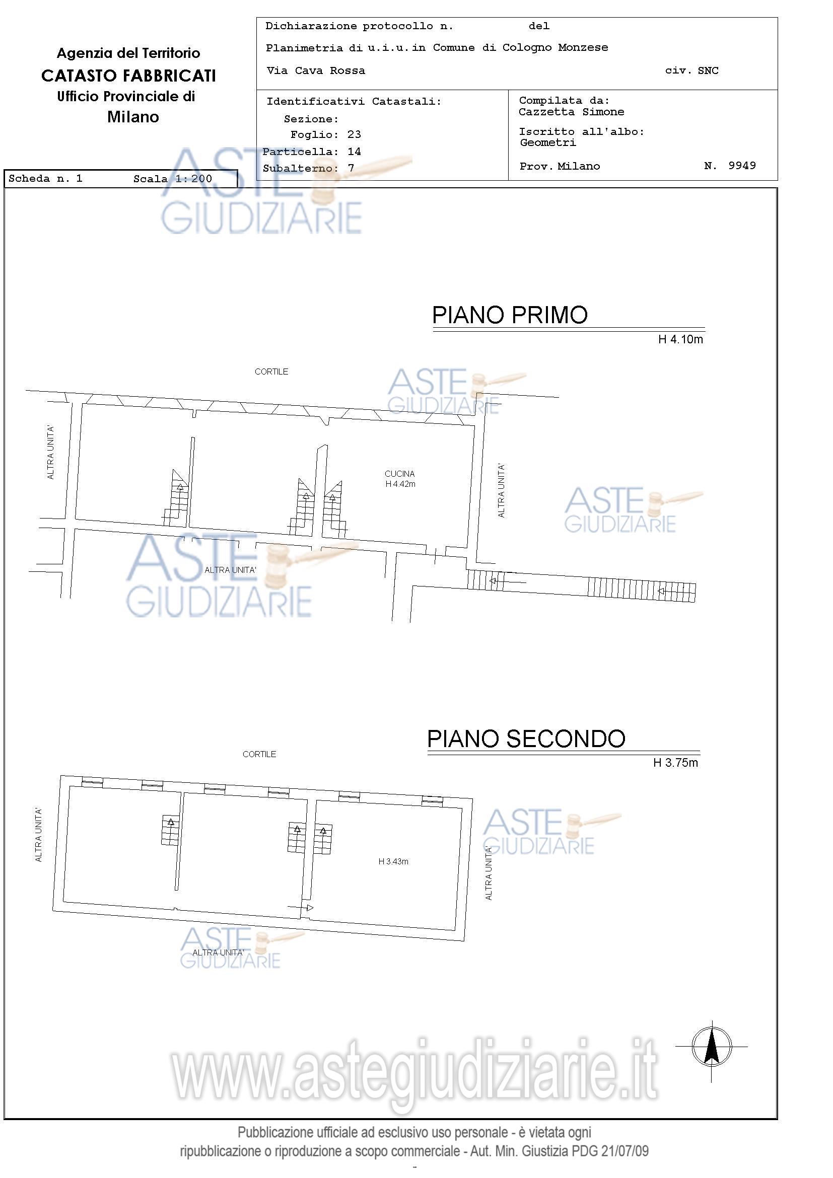 Planimetria del bene