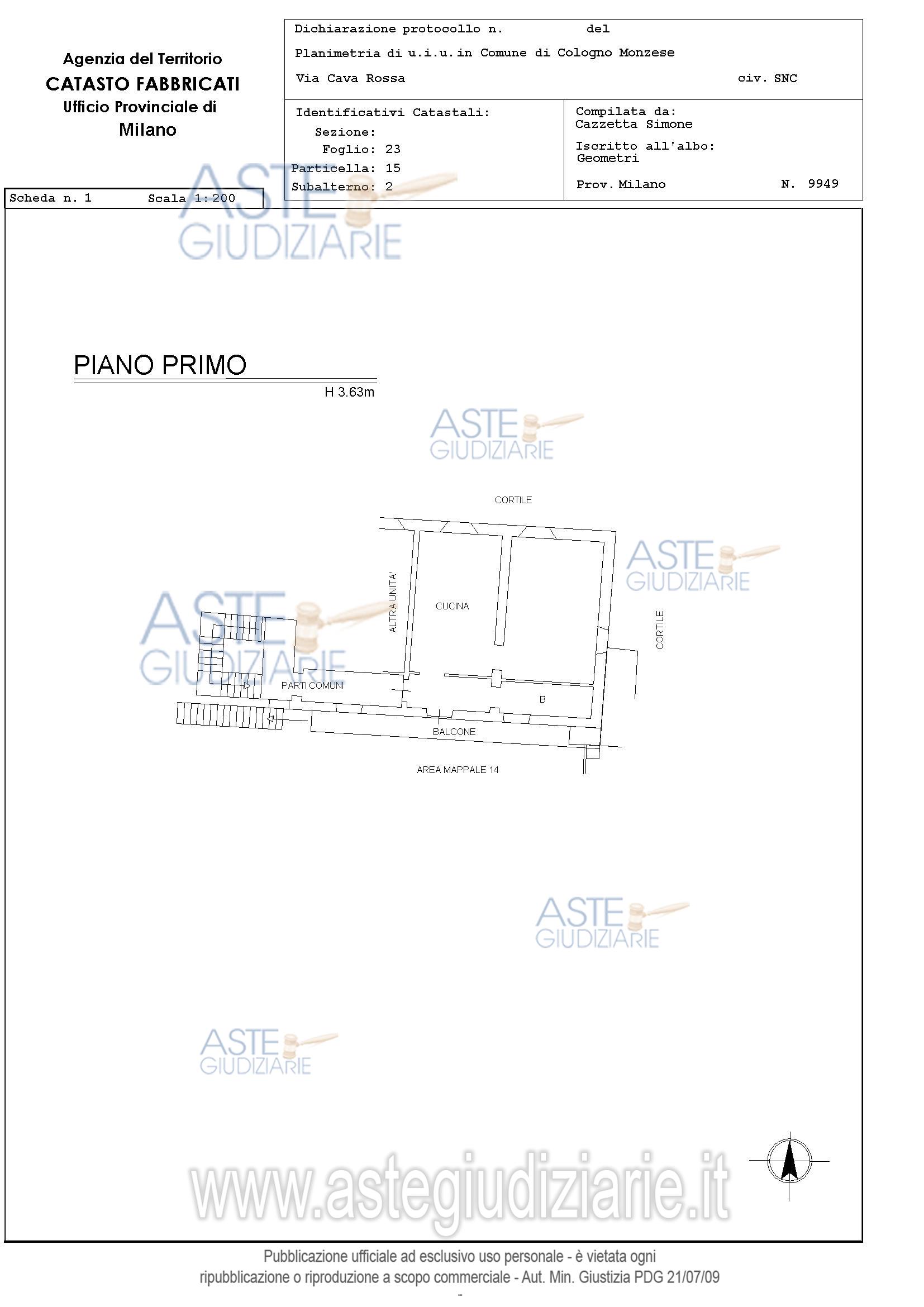 Planimetria del bene