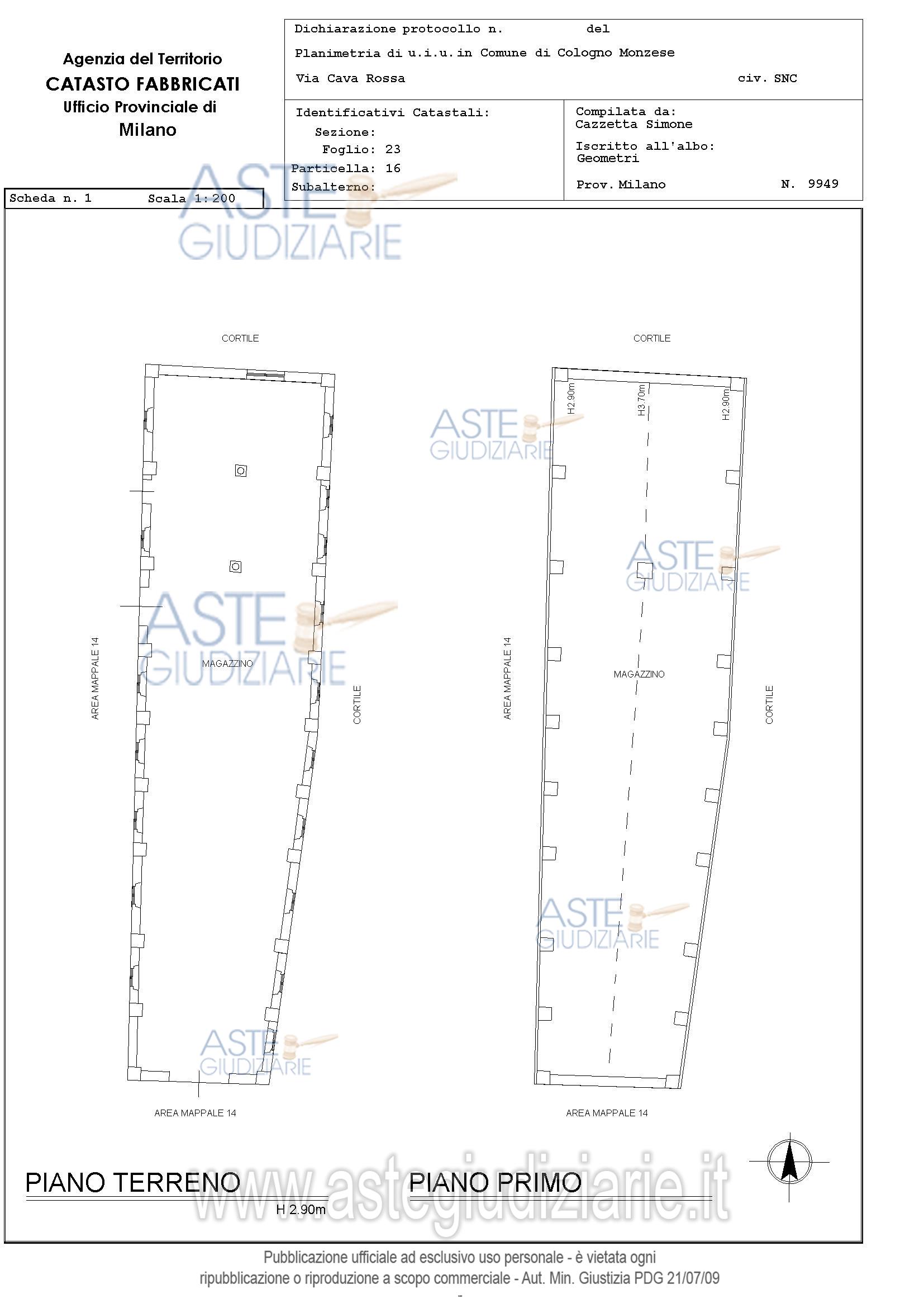 Planimetria del bene