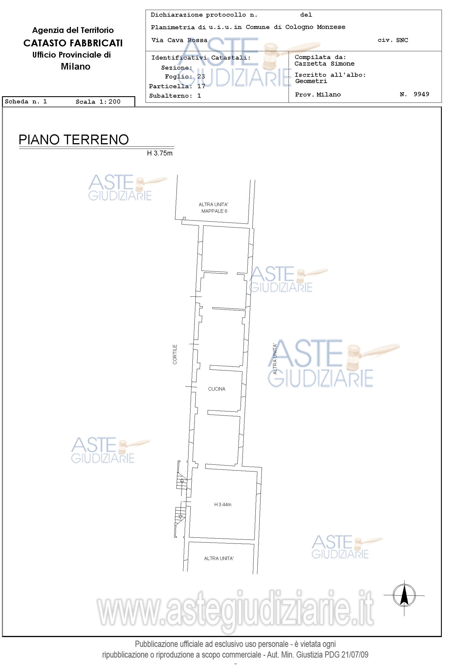 Planimetria del bene