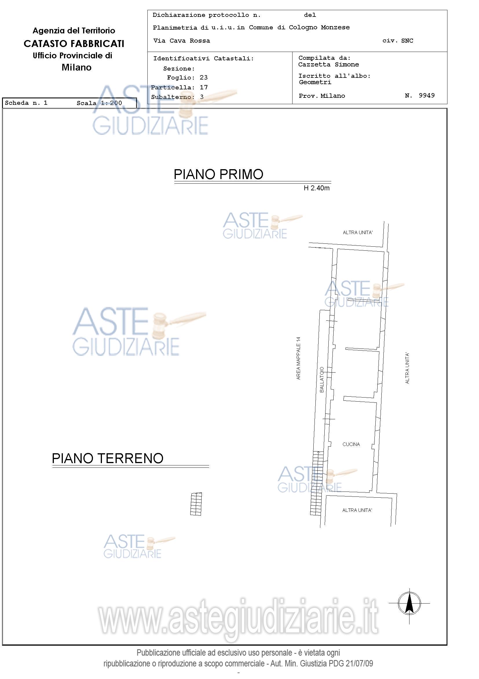 Planimetria del bene