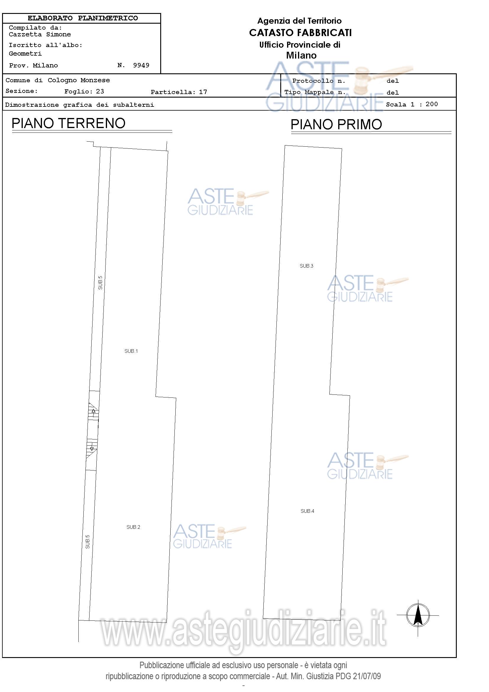 Planimetria del bene
