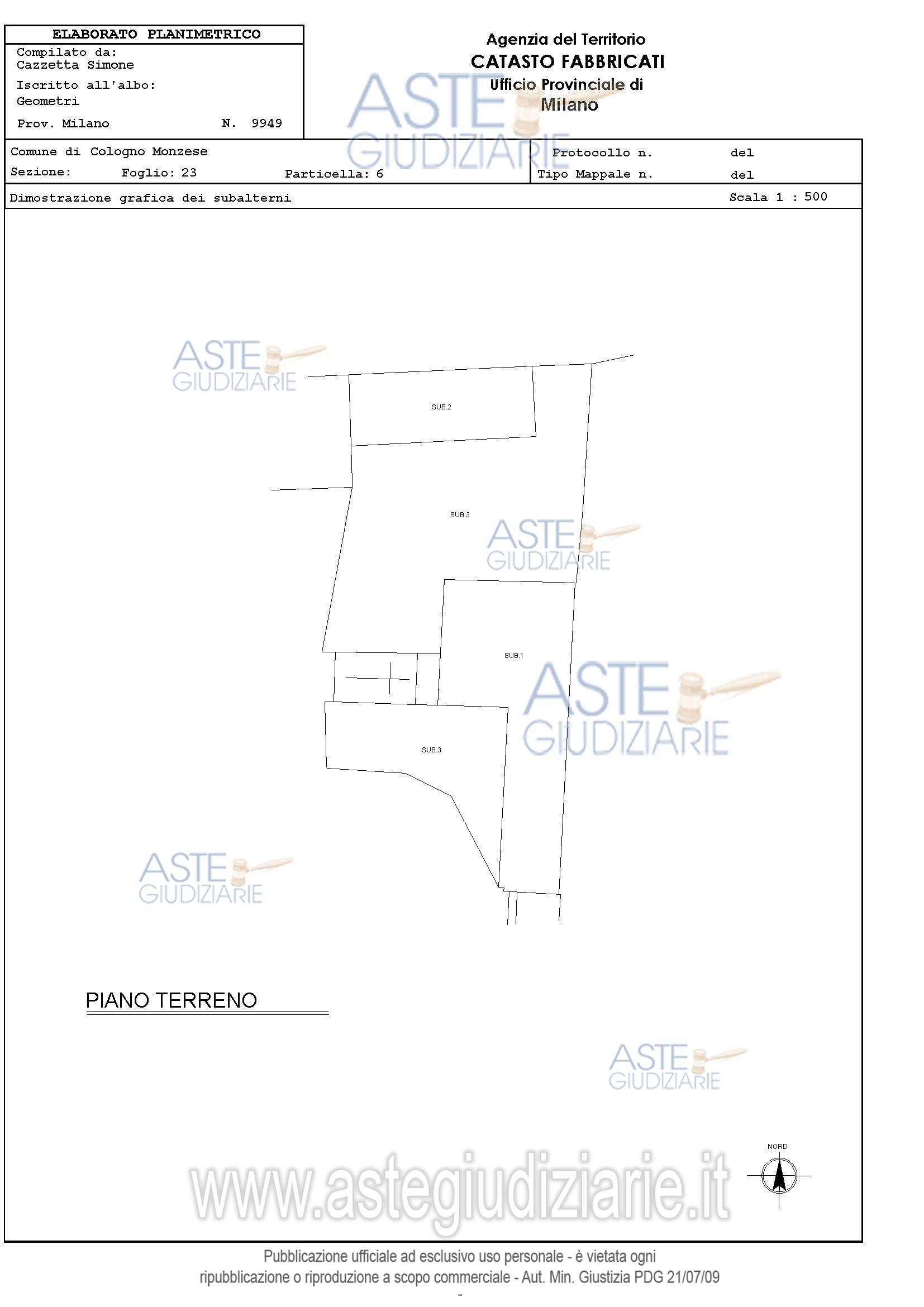 Planimetria del bene