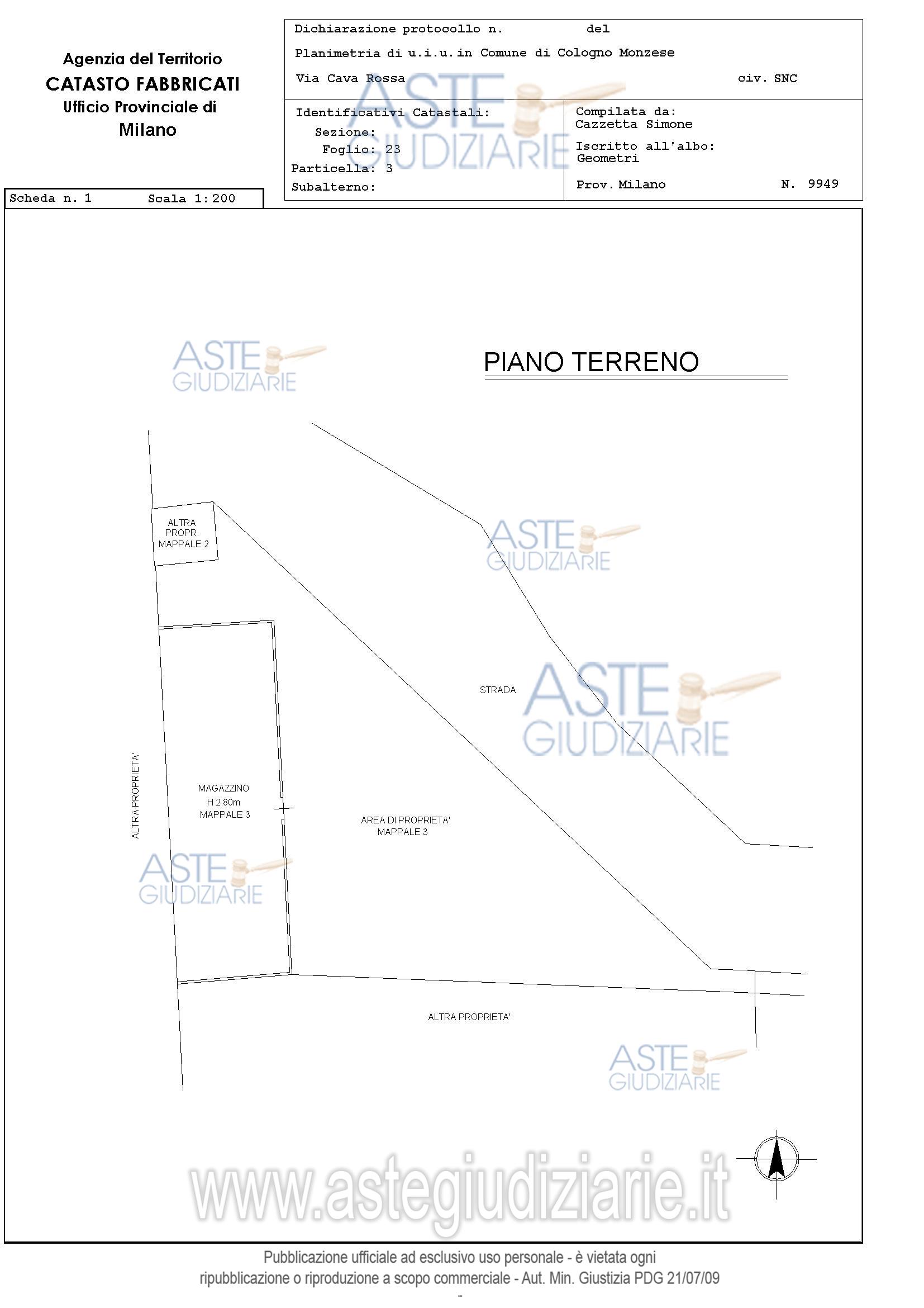 Planimetria del bene