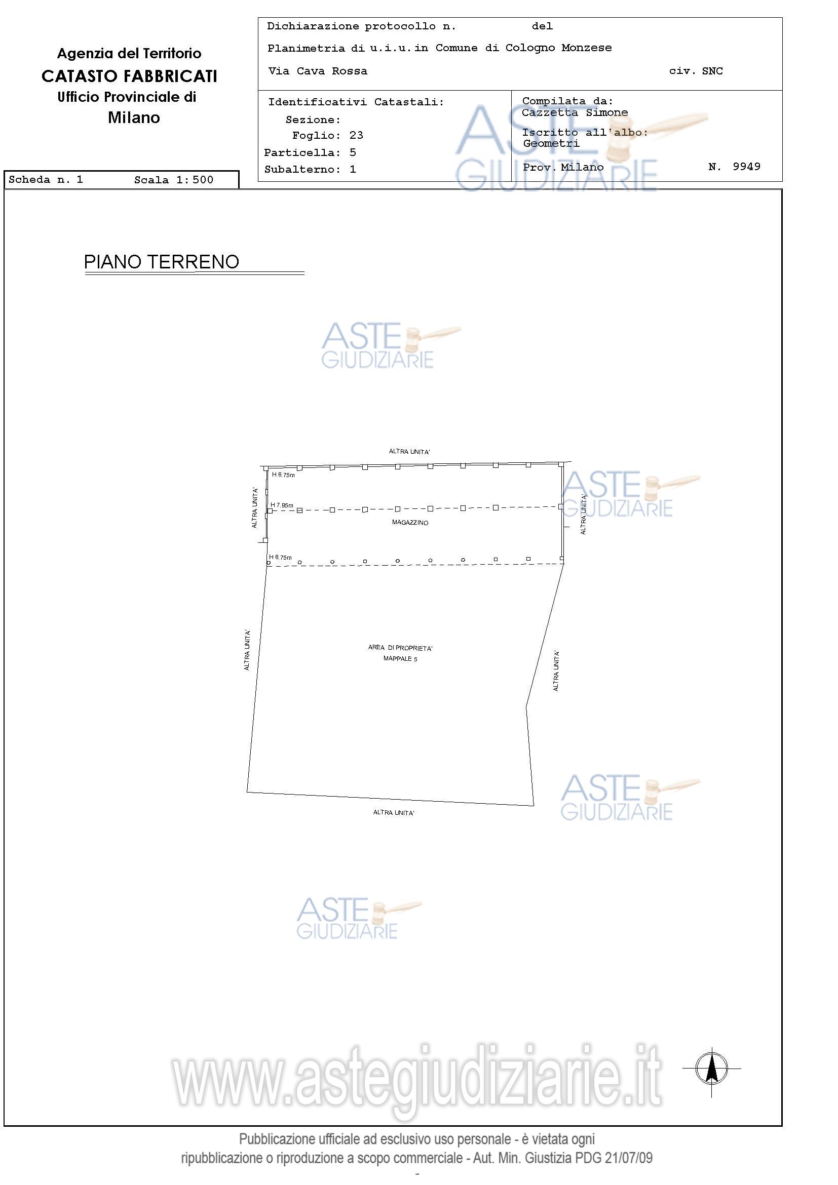 Planimetria del bene