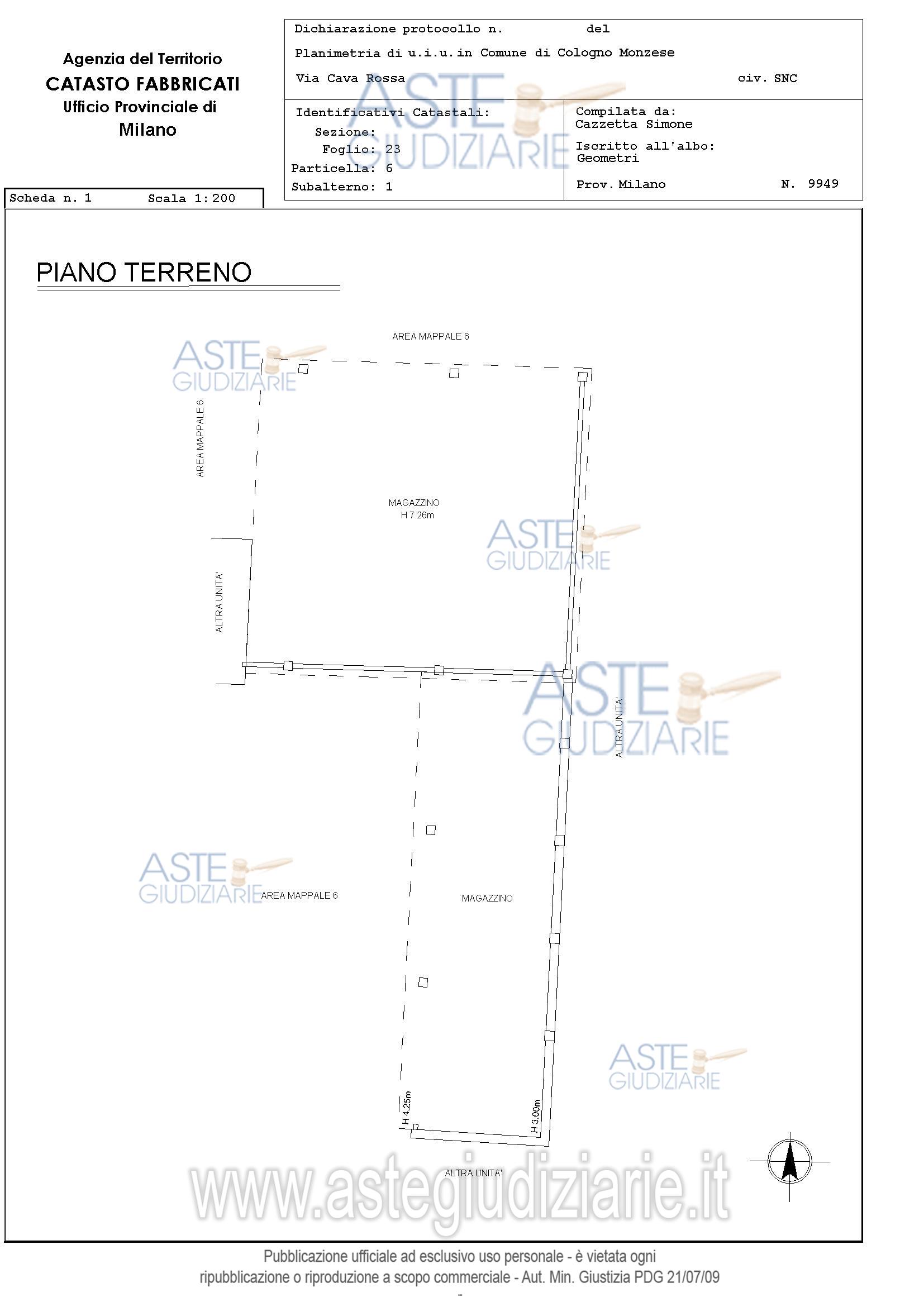 Planimetria del bene