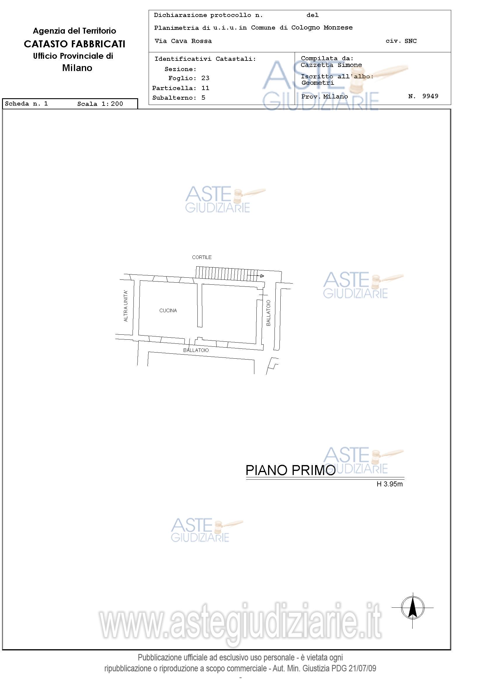 Planimetria del bene