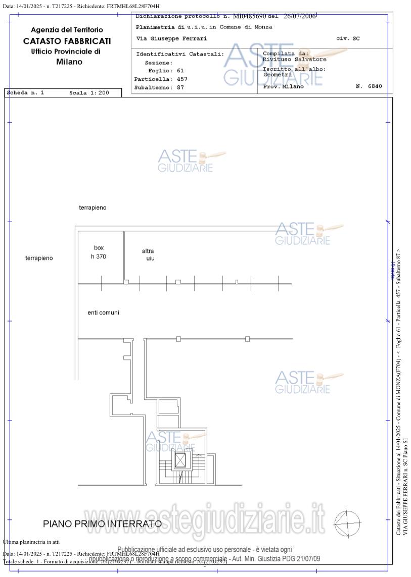 Planimetria del bene