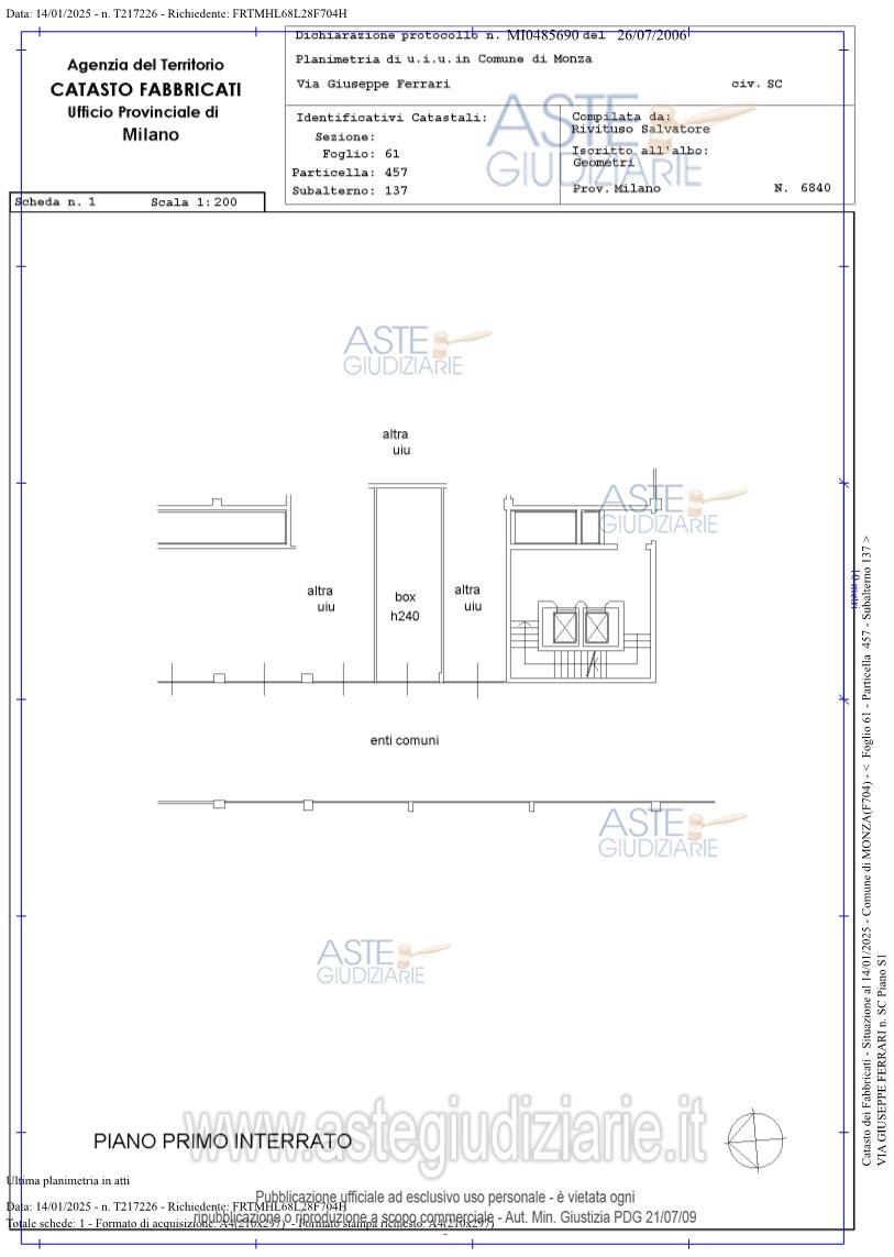 Planimetria del bene