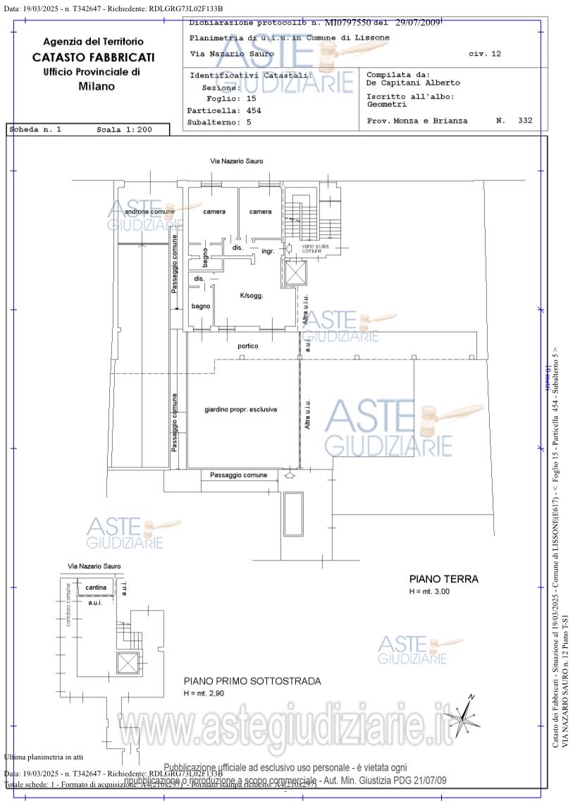 Planimetria del bene