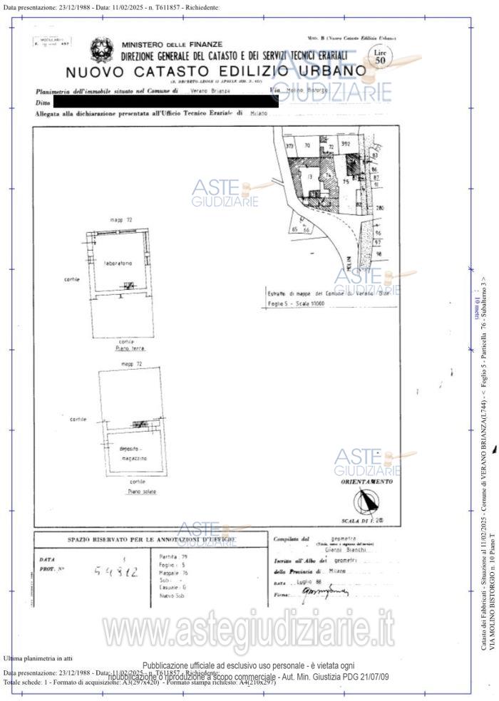 Planimetria del bene