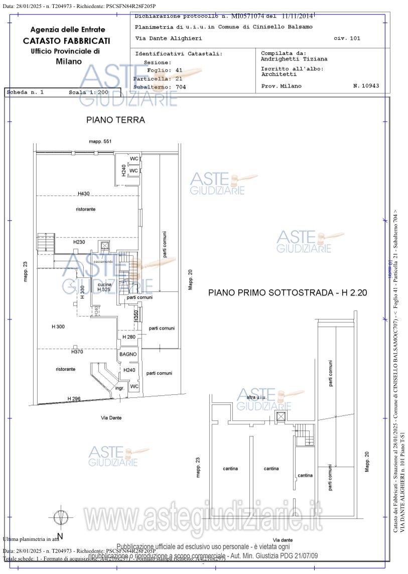 Planimetria del bene