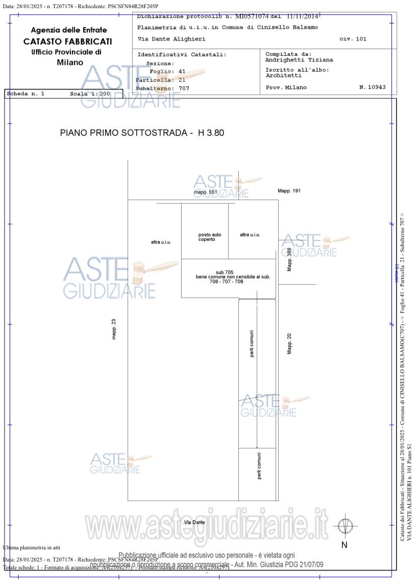 Planimetria del bene