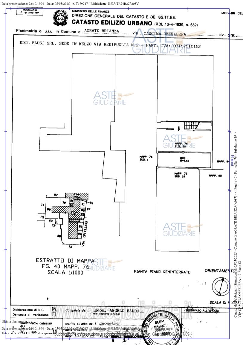 Planimetria del bene