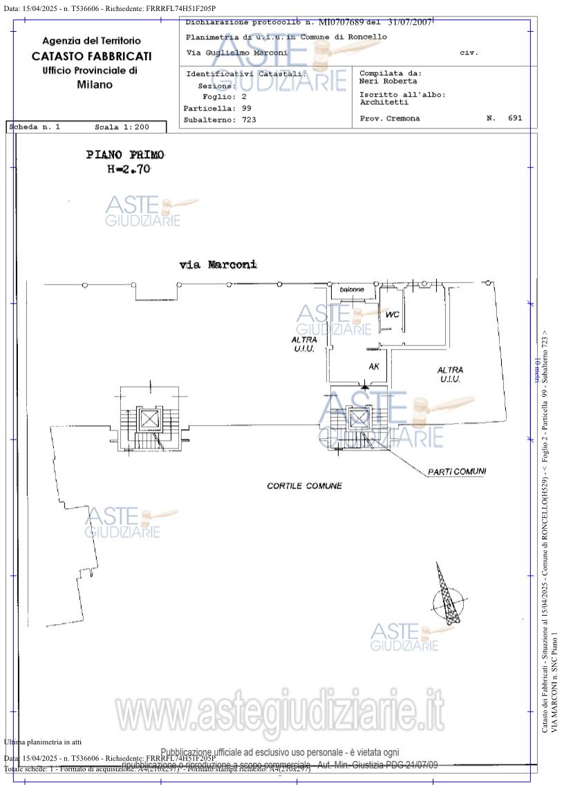 Planimetria del bene