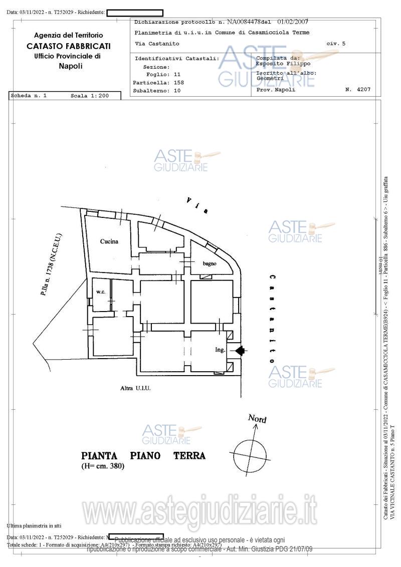 Planimetria del bene