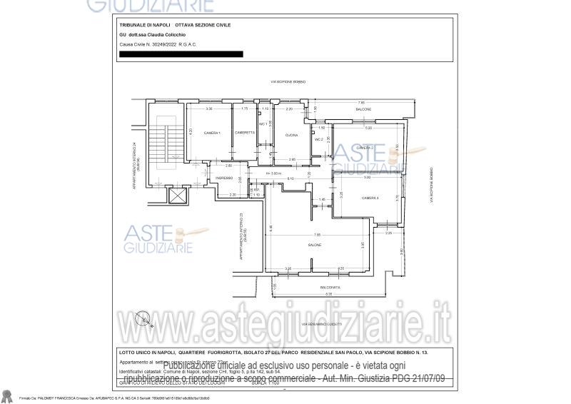 Planimetria del bene