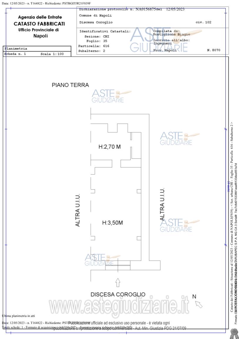Planimetria del bene