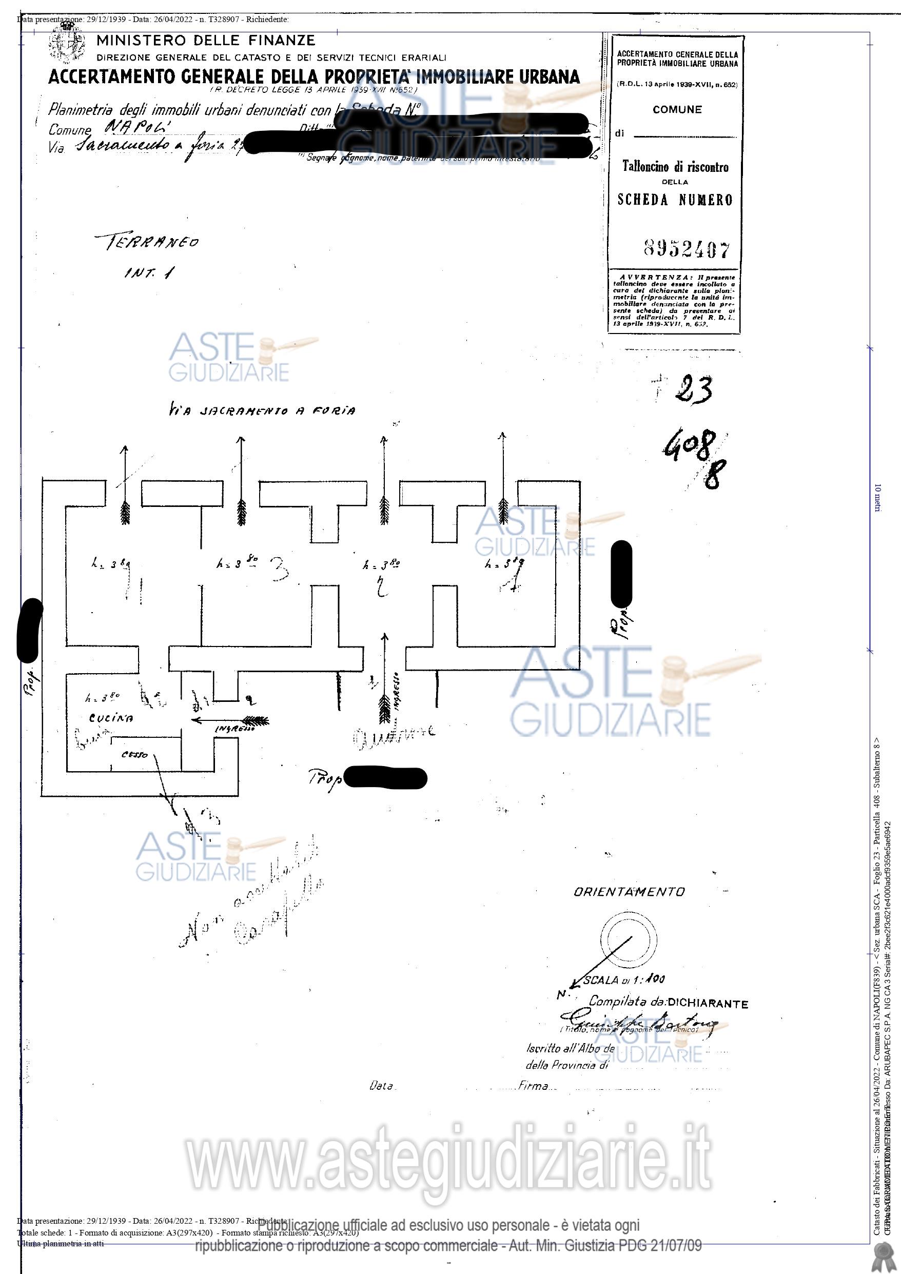 Planimetria del bene