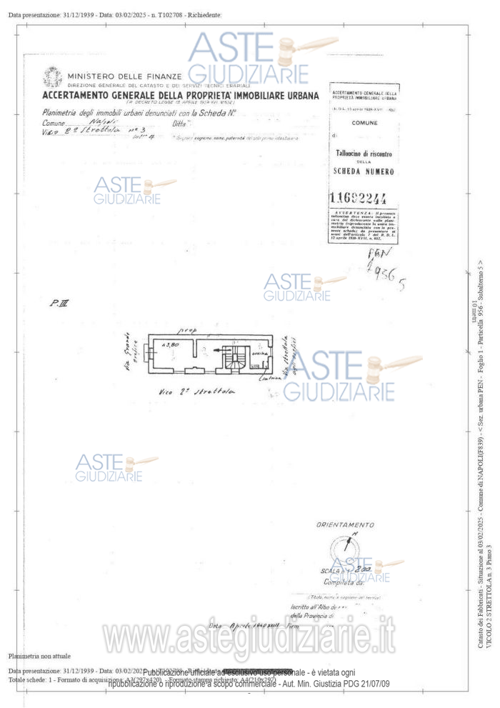 Planimetria del bene