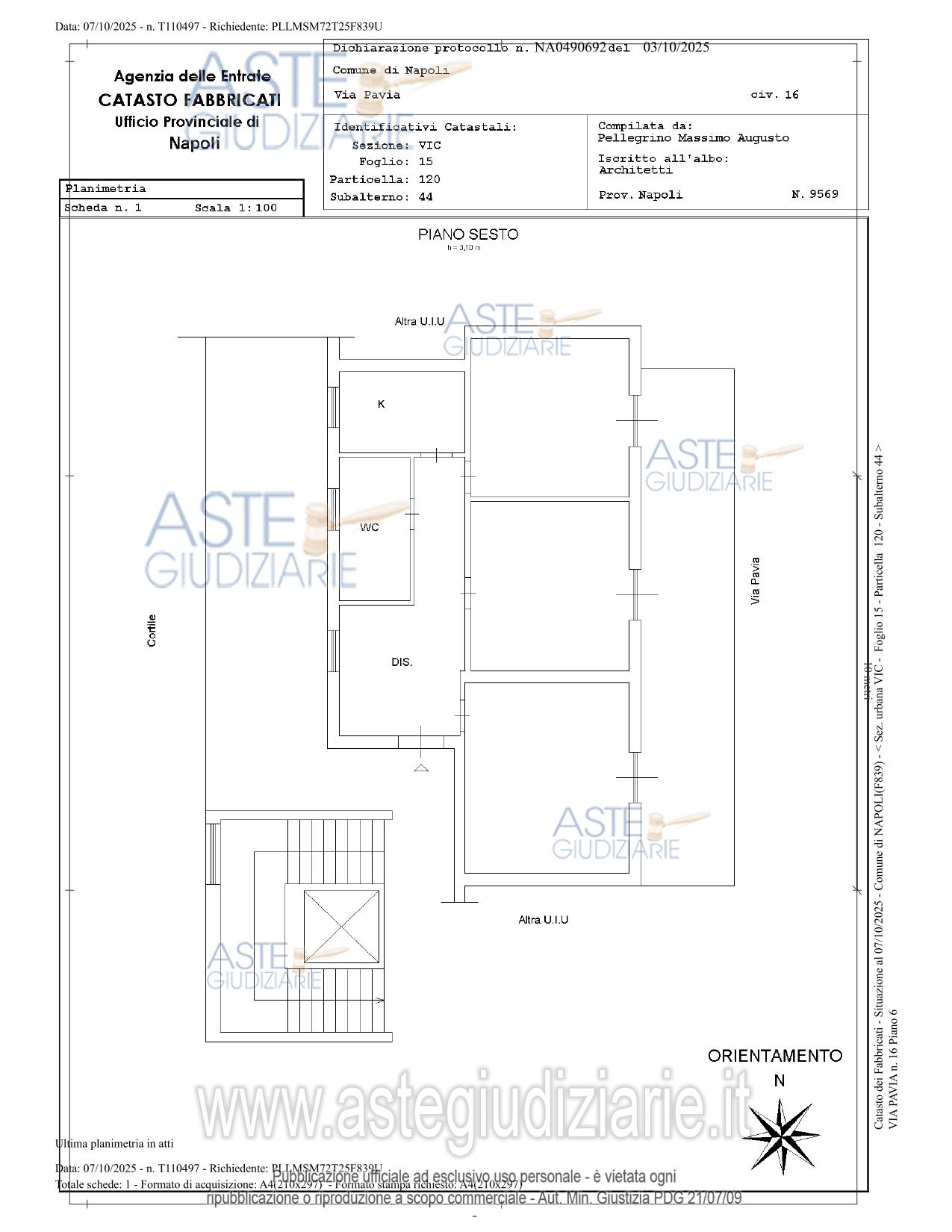 Planimetria del bene