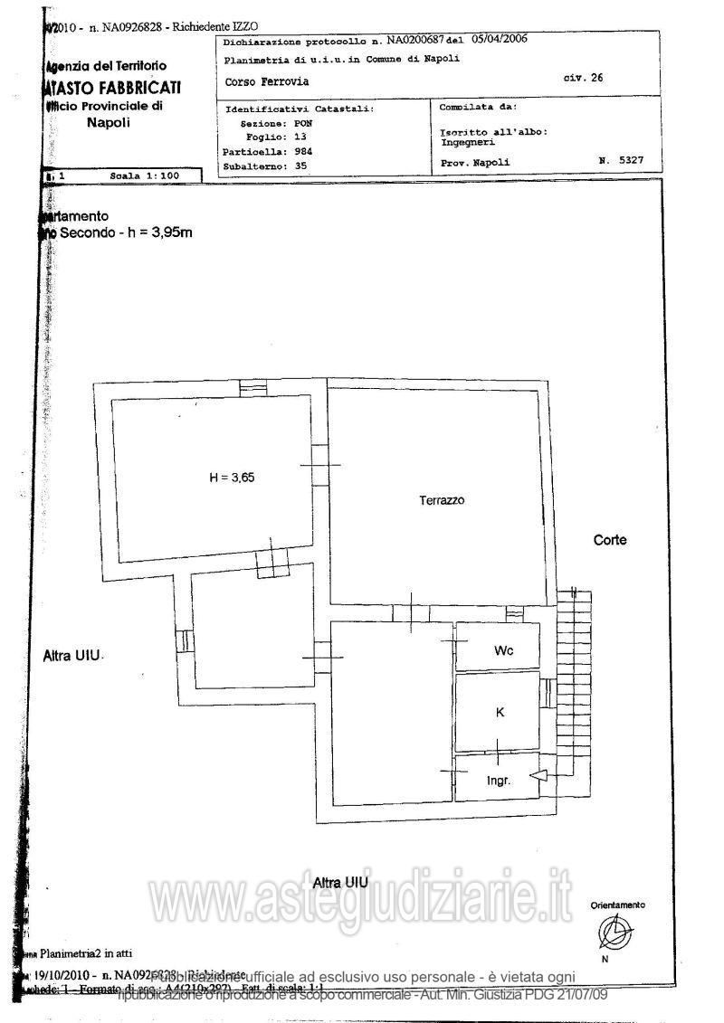 Planimetria del bene
