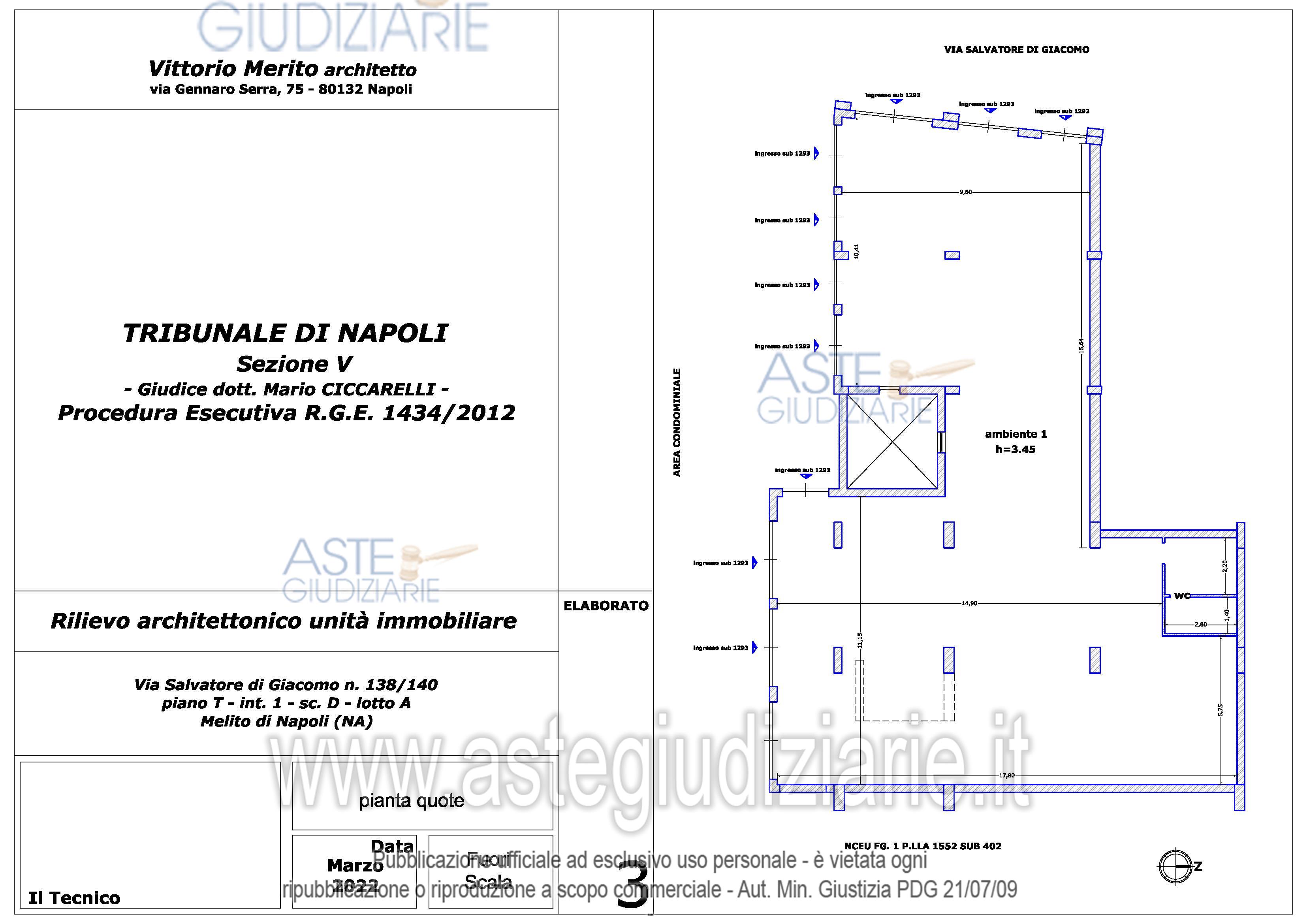 Planimetria del bene