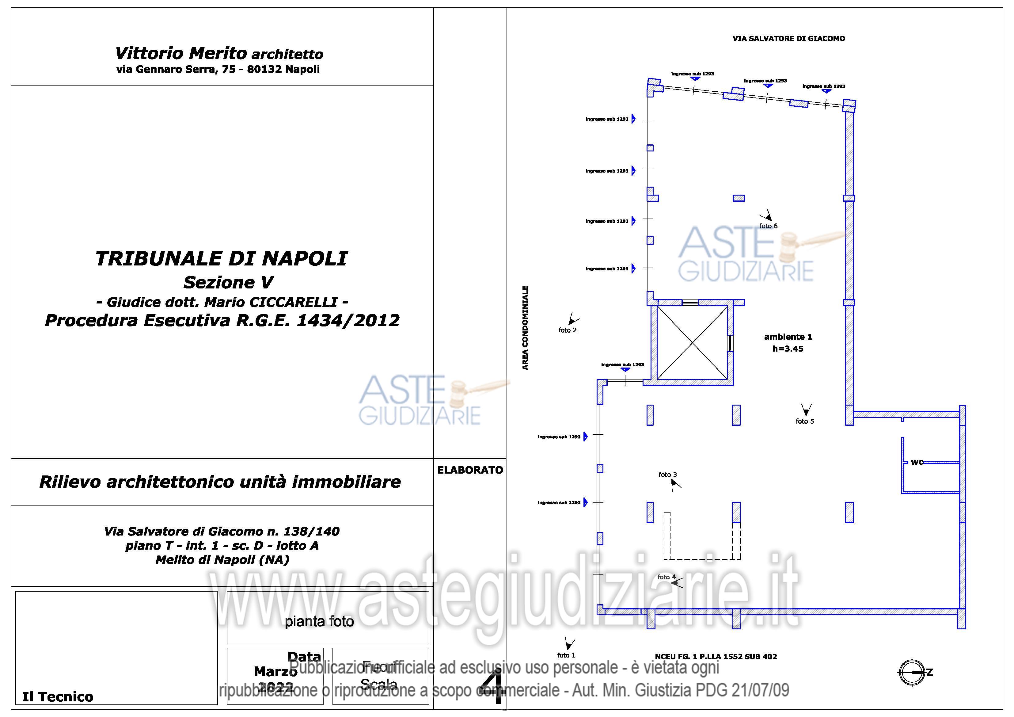 Planimetria del bene