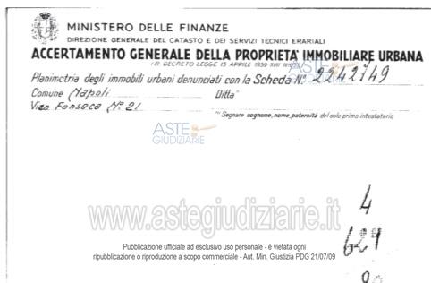 Planimetria del bene