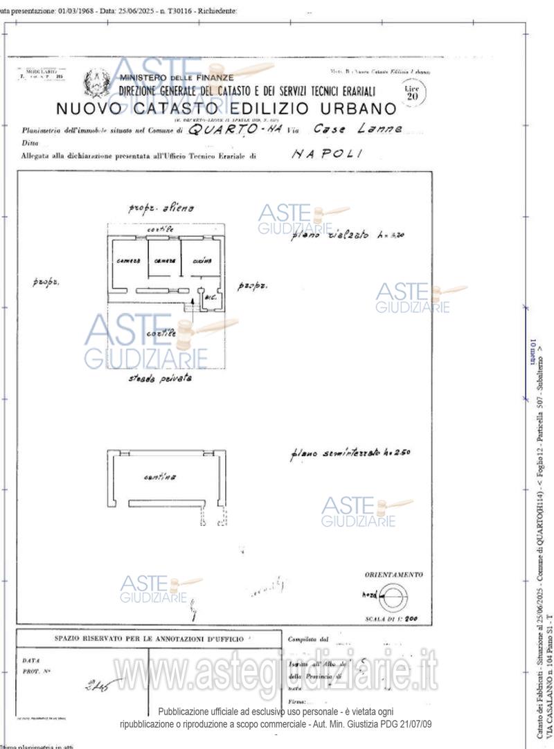 Planimetria del bene