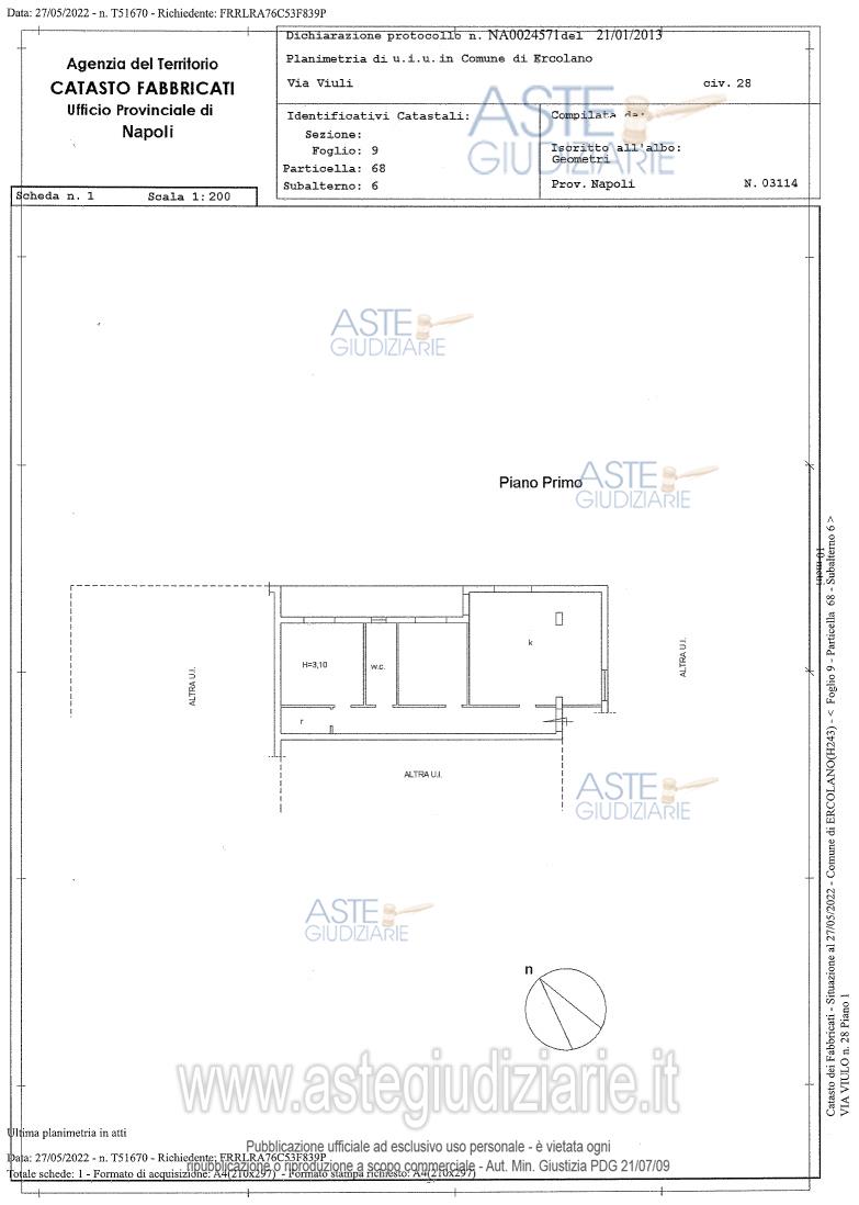 Planimetria del bene