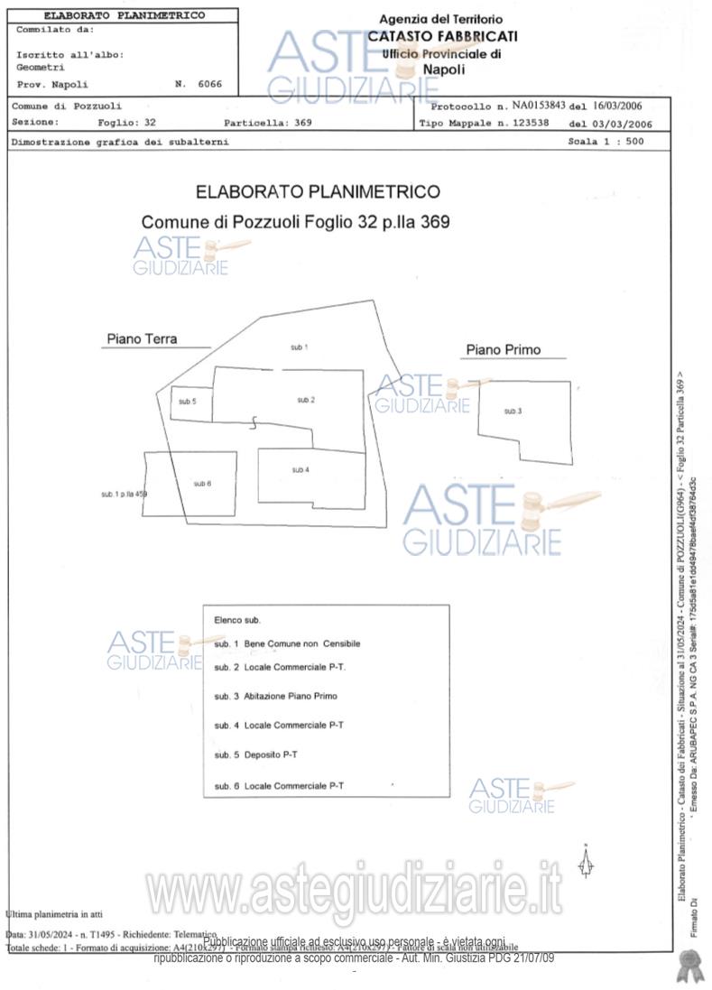 Planimetria del bene
