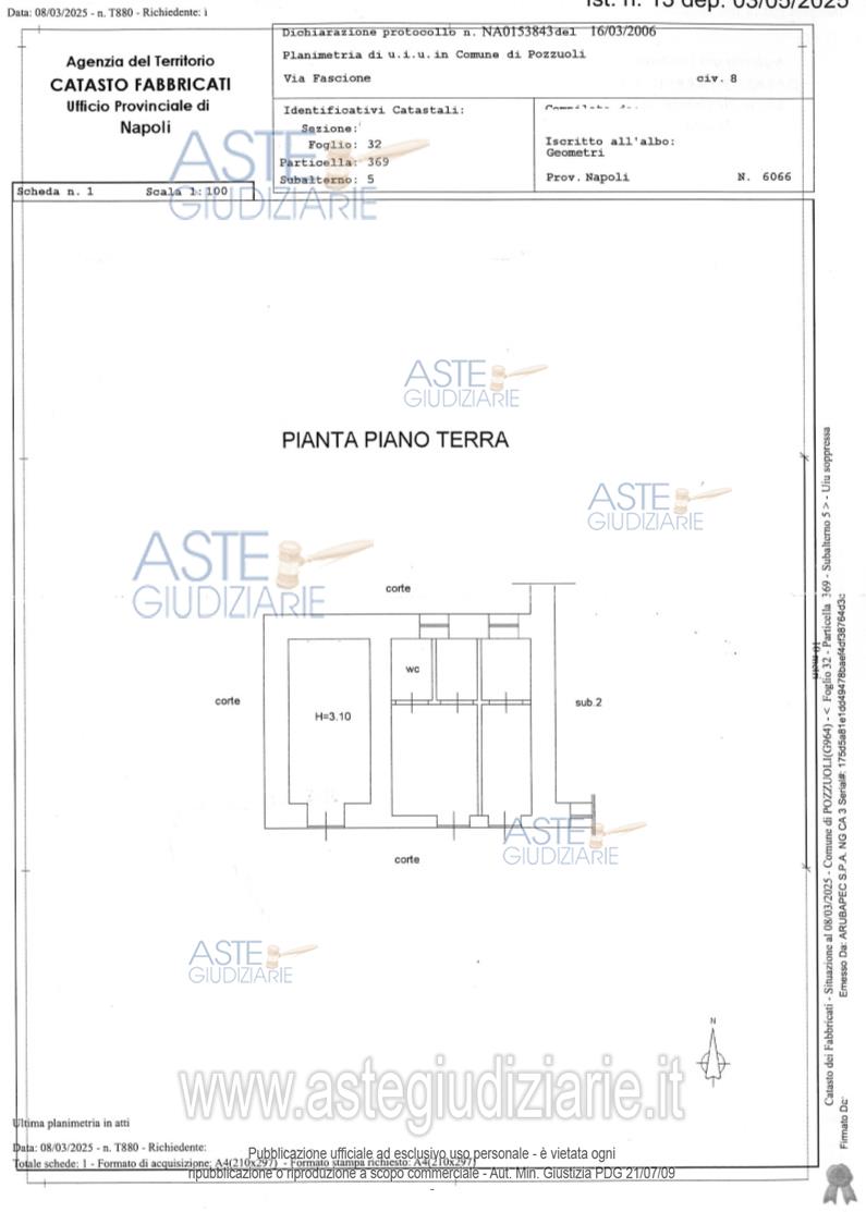 Planimetria del bene