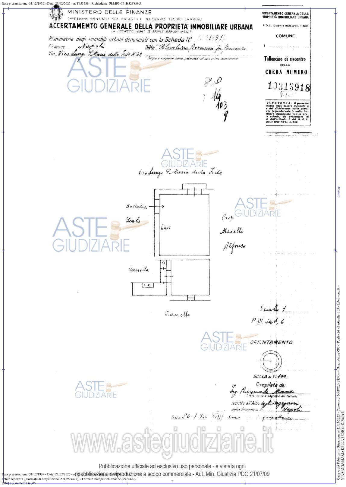 Planimetria del bene